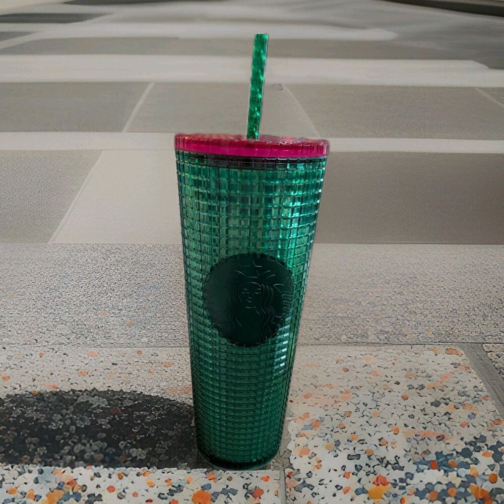 STARBUCKS 2023 Spring Watermelon Grid Green Cold Cup Tumbler Venti 24oz NEW